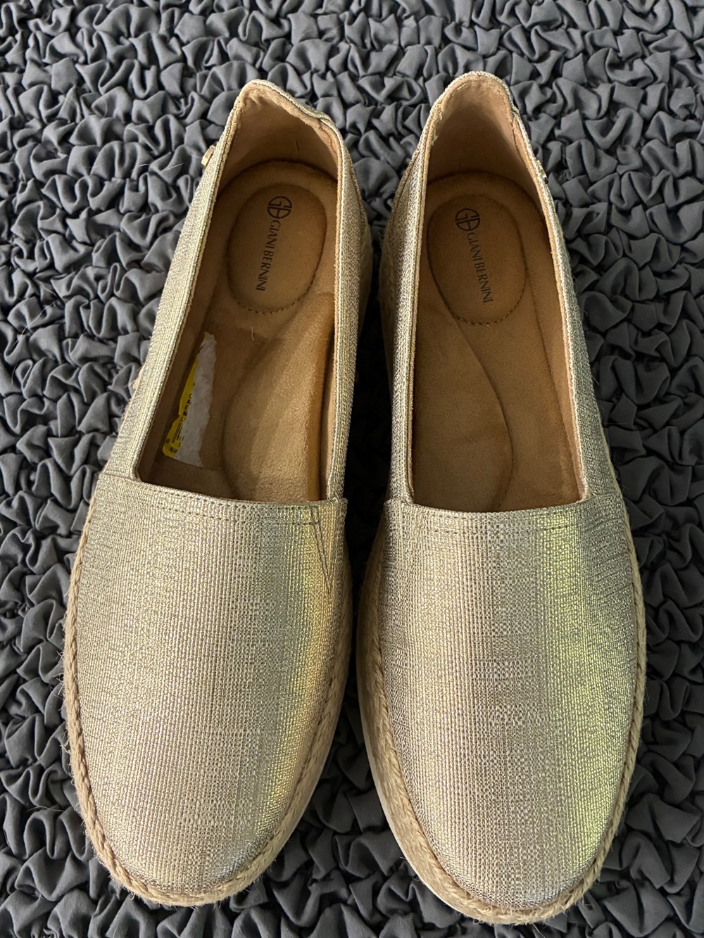 Gianni Bini Metallic Gold Espadrille Slip-On Flats
